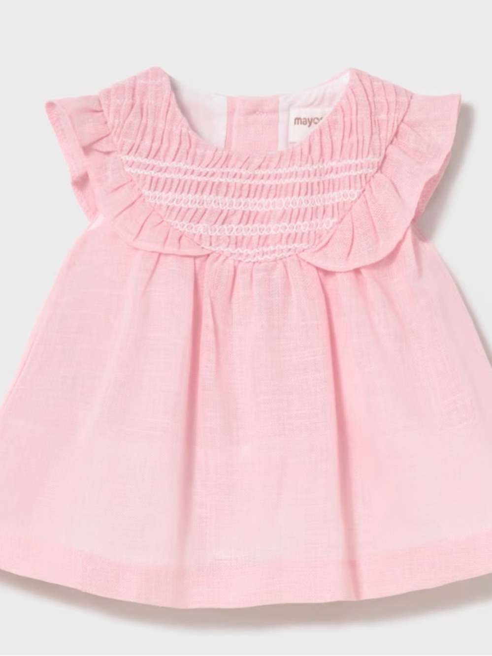 Mayoral Light Pink Smocked Ruffle Dress